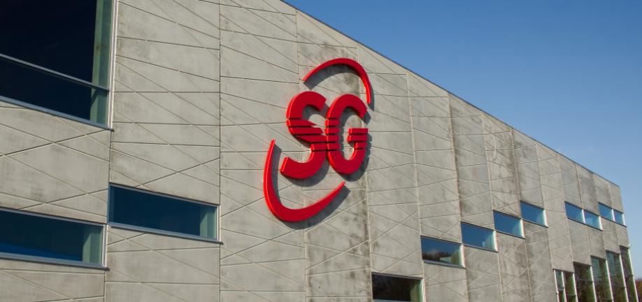 Illustration Svendborg Gymnastikforening logo på bygning