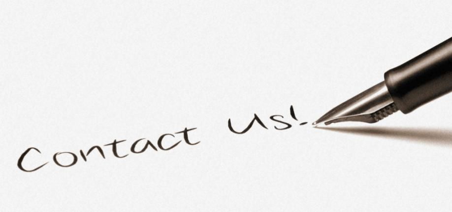 Illustration pencil der har skrevet Contact us!